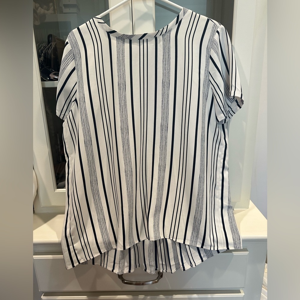Loft Navy/White striped blouse